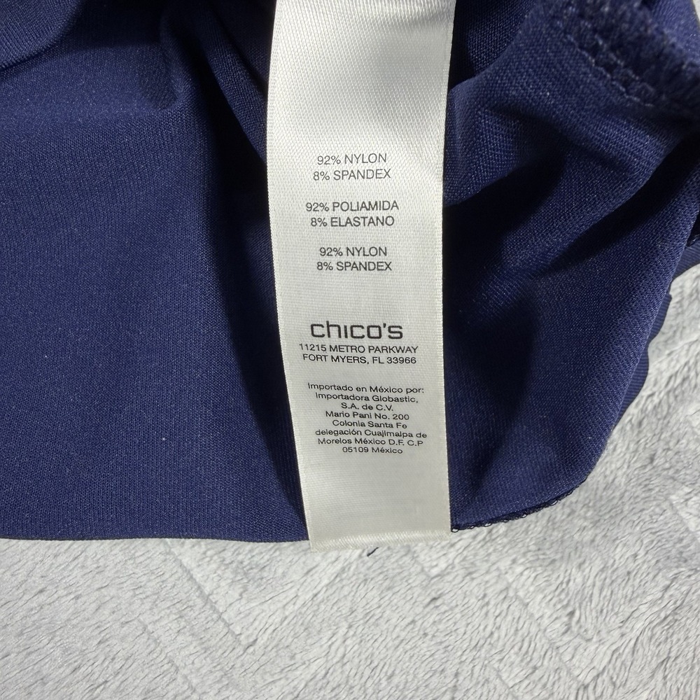 Chico's Women's Tank Top Size Medium (1) Midnight Blue Dressy Blouse - Picture 3 of 5